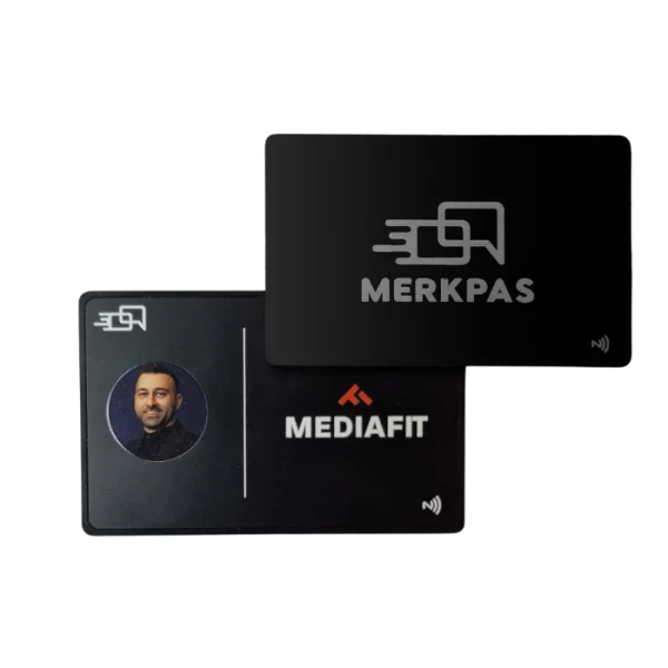 Merkpas - metal kaart - zwart - basic